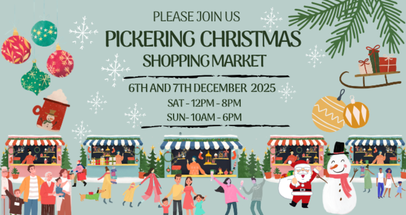 Red and Cream Illustrative Christmas Market Poster (690 x 365 px)